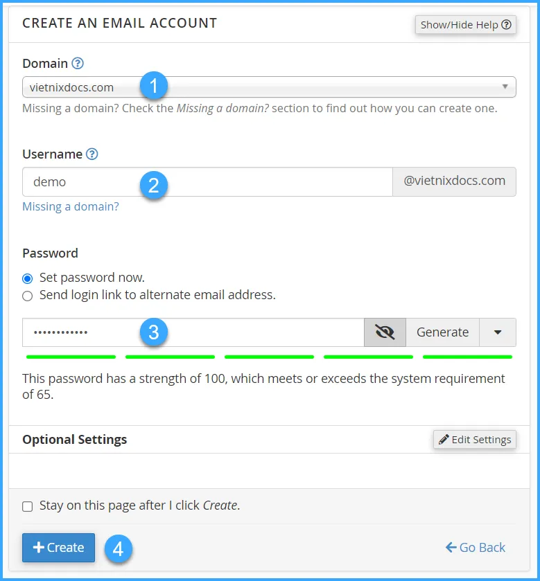 Hướng dẫn sử dụng cPanel với giao diện Jupiter 74 Điền thông tin tài khoản