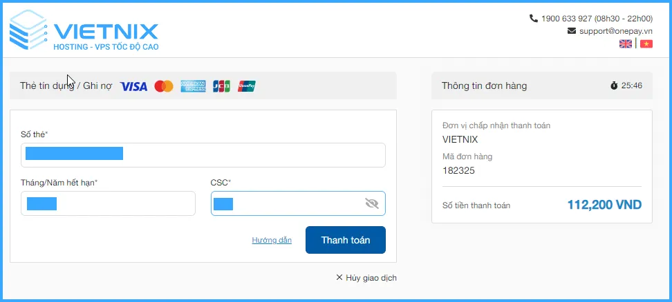Nhấn chọn Thanh toán