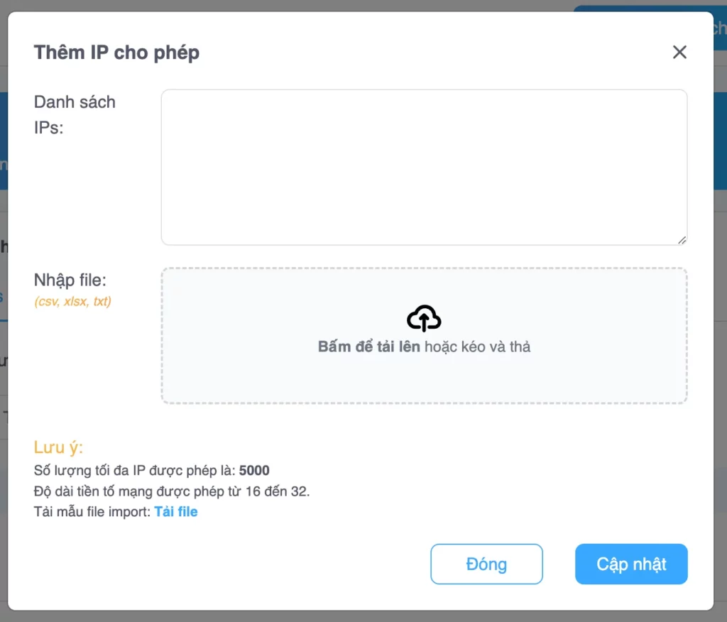 Nhập địa chỉ IP