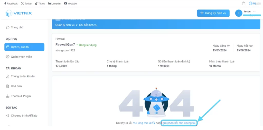 Khởi tạo dịch vụ thất bại