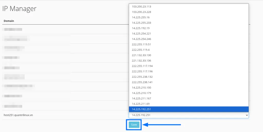 Đổi IP cho từng domain
