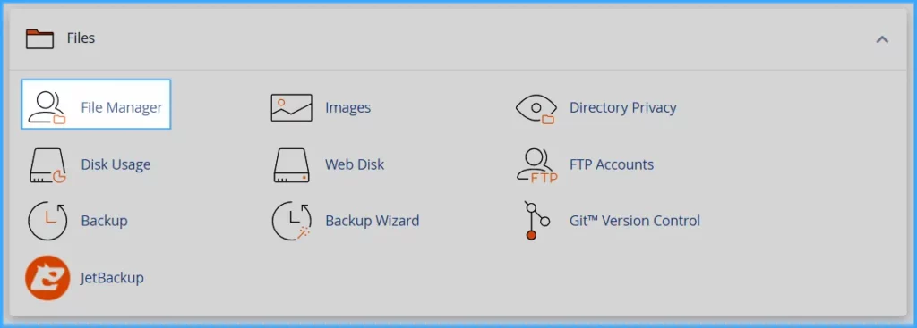 Hướng dẫn sử dụng cPanel với giao diện Jupiter 58 Chọn File Manager
