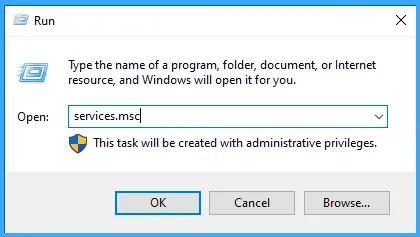 Gõ lệnh services.msc
