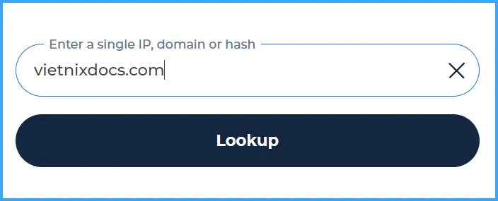 Nhập domain cần kiểm tra