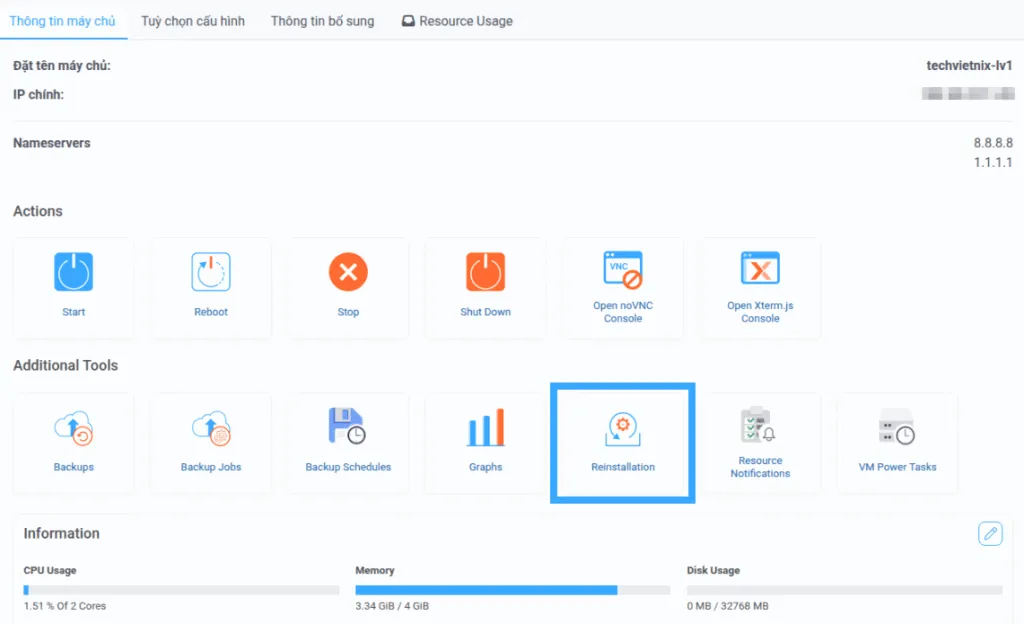 Chọn Reinstallation
