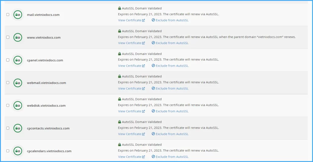 Kết quả cài SSL thành công