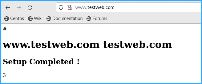 Kết quả khi truy cập web