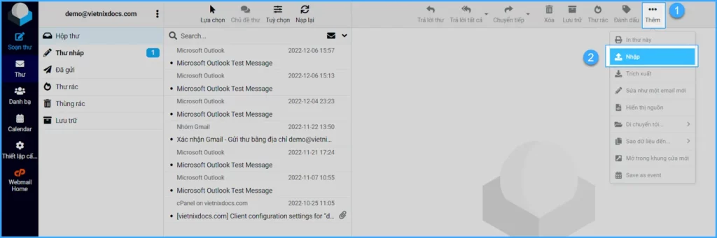 Chọn Thêm sau đó chọn Nhập