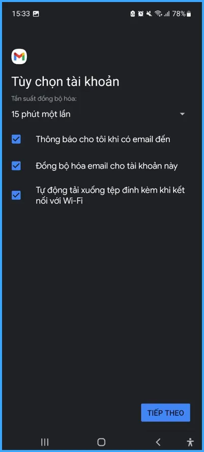 Tùy chọn tài khoản