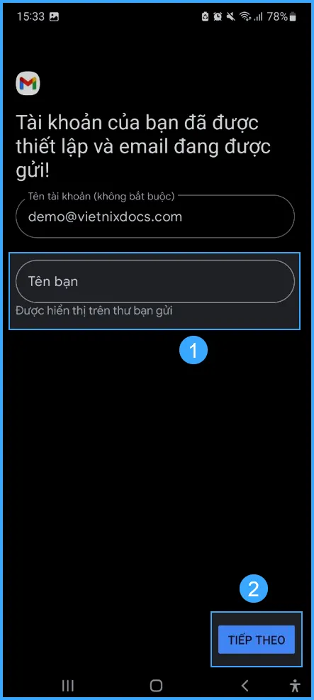 Đặt tên hiển thị trên email bạn gửi