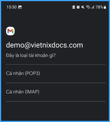 Chọn loại tài khoản