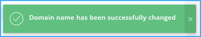 đổi tên miền thành công