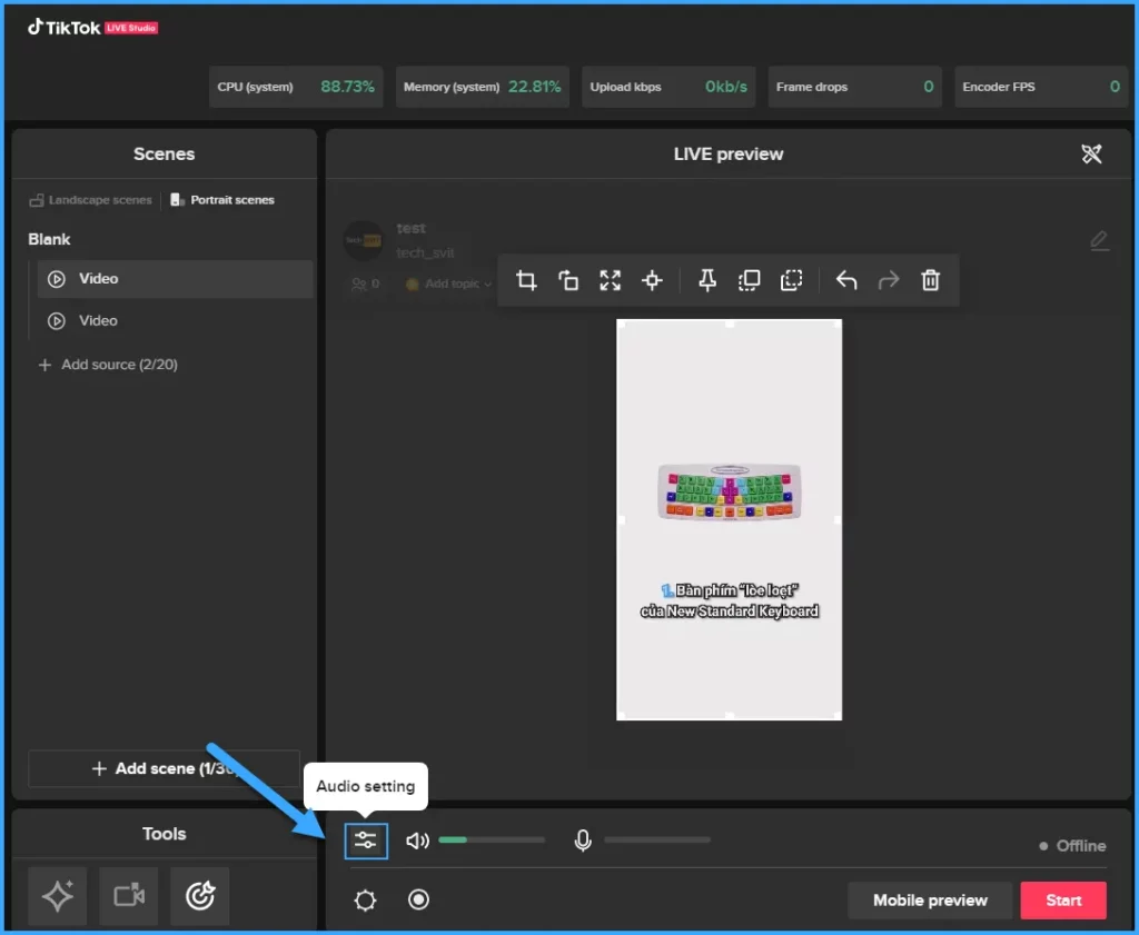 Mở cài đặt âm thanh