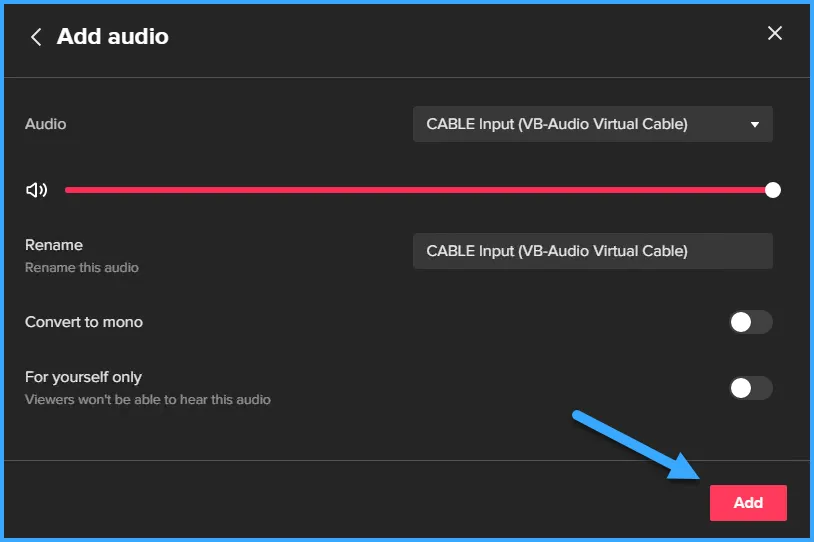 Nhấn Add để thêm