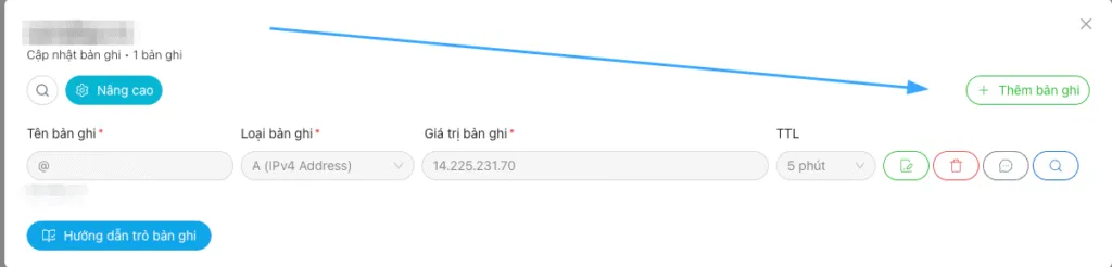 Chọn Thêm bản ghi