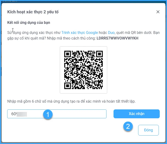 Nhập mã kích hoạt