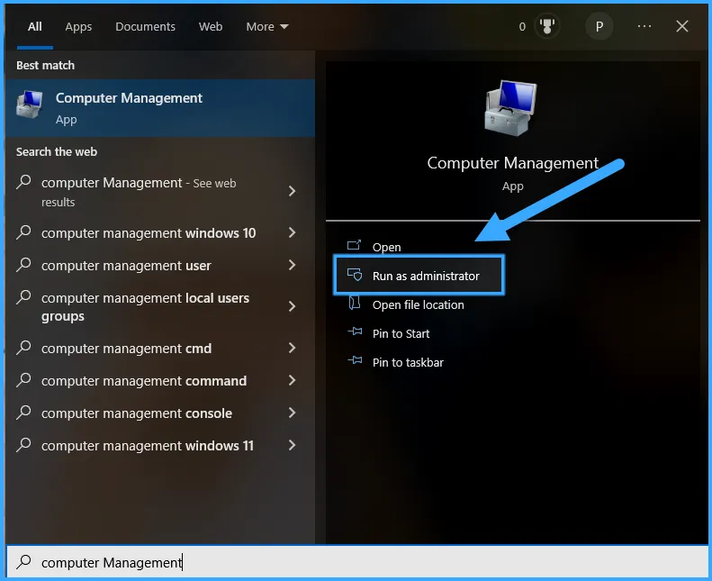 Truy cập Computer Management