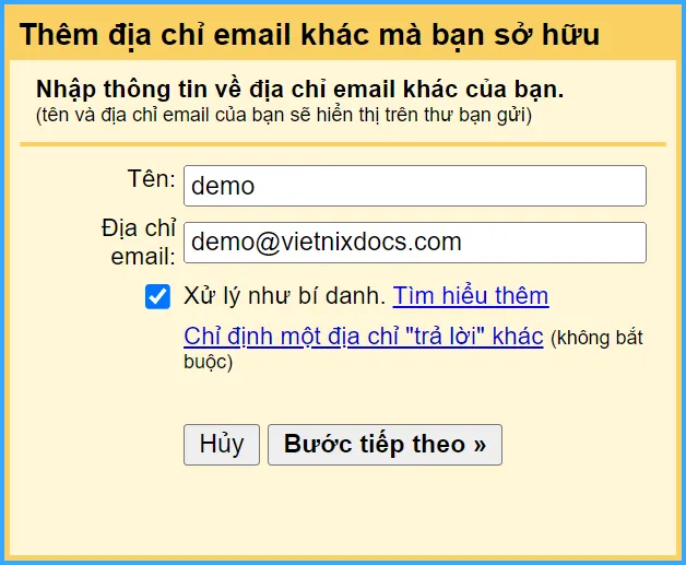 tài khoản Email tên miền vào Gmail