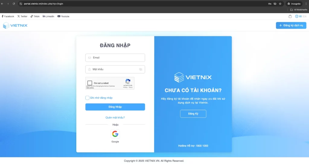 Đăng nhập tài khoản