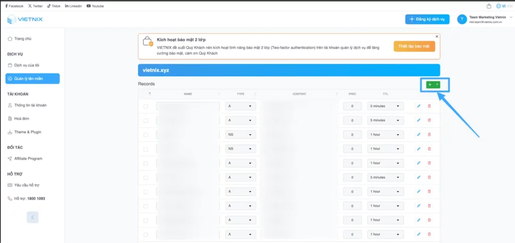 Thêm bản ghi mới