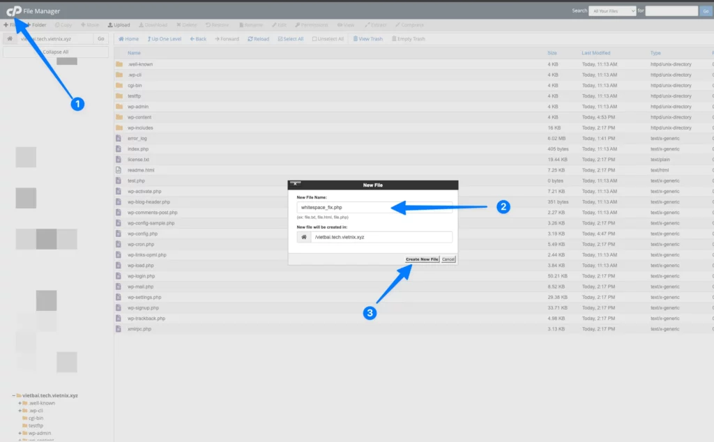 Tạo file whitespace_fix.php trong thư mục gốc