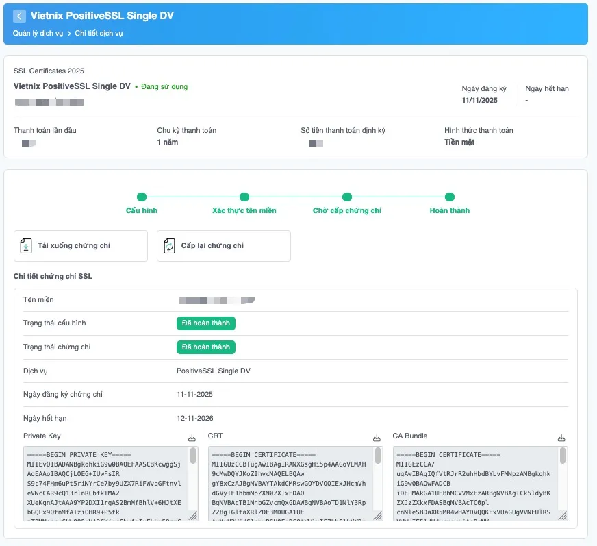 Hoàn tất và nhận chứng chỉ