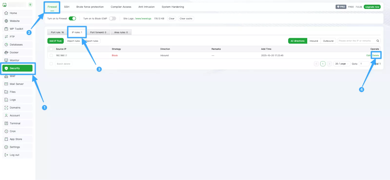 Kiểm tra và quản lý danh sách IP bị chặn 