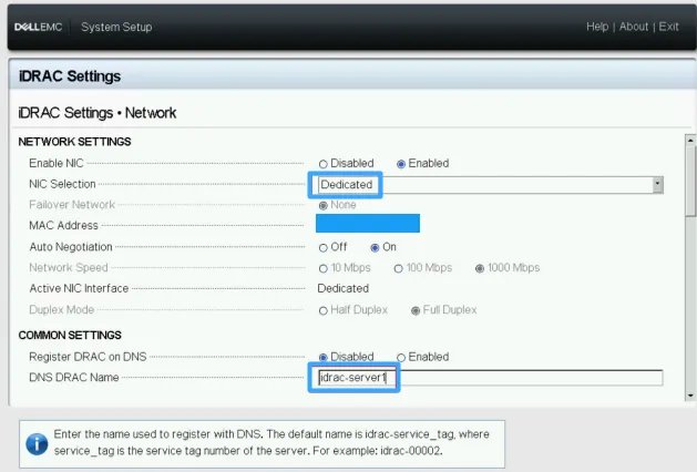 Cấu hình Network cho iDRAC