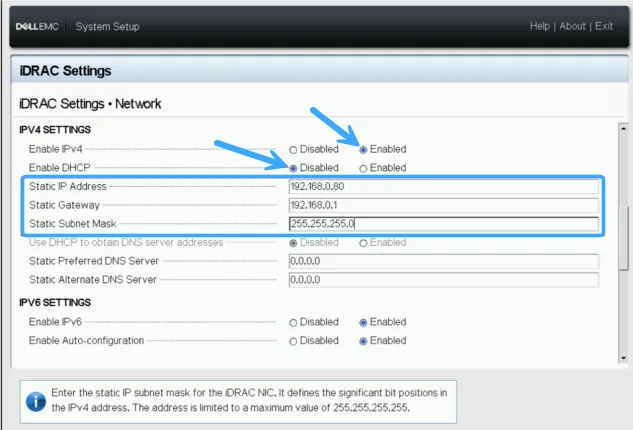 Cấu hình Network cho iDRAC