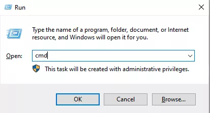 Mở Command Prompt và nhập cmd 
