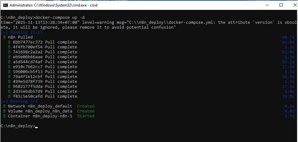 Quá trình cài đặt đã thành công