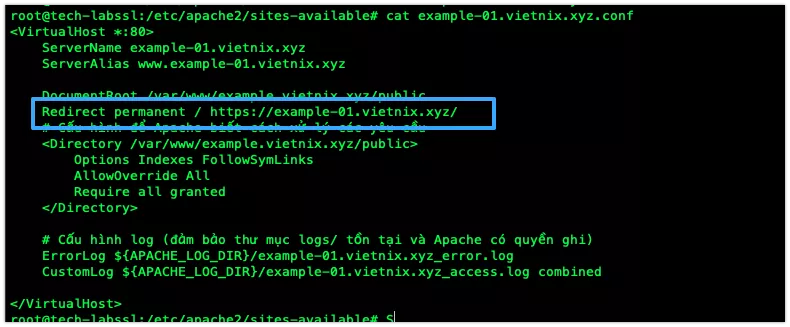Cấu hình Redirect HTTP sang HTTPS