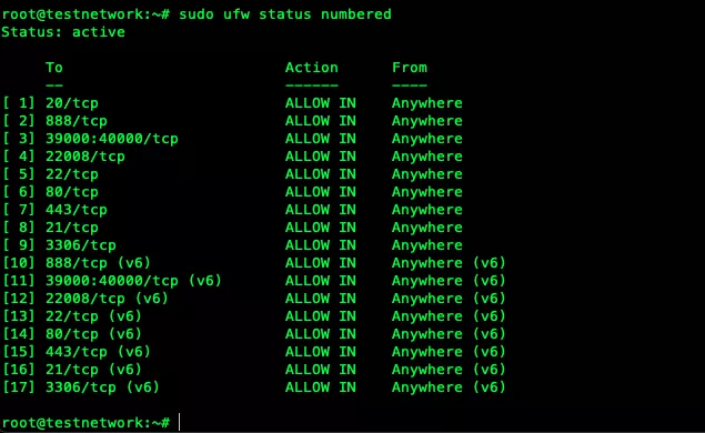 Xem chi tiết rule kèm theo số thứ tự