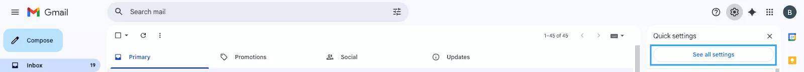 Chọn xem tất cả tùy chọn cài đặt 