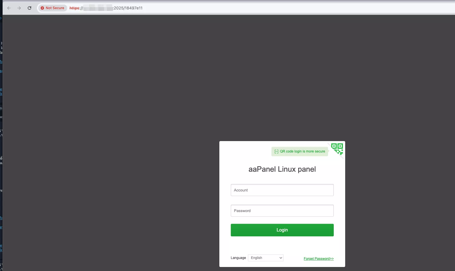 Truy cập lại trang quản trị khi sau đổi port