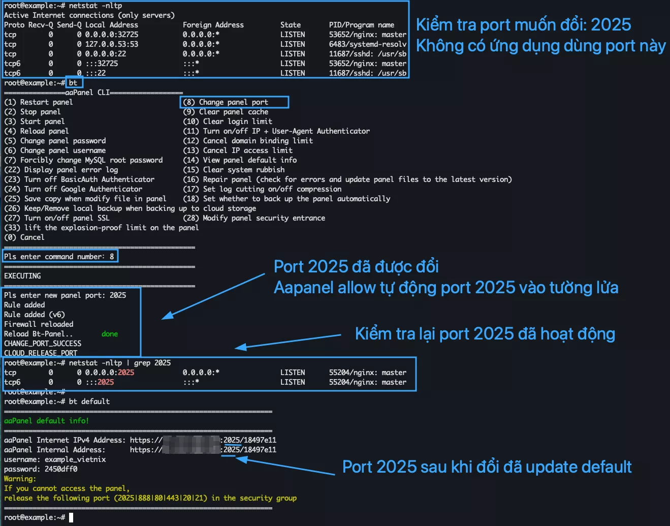 Đổi port truy cập aaPanel