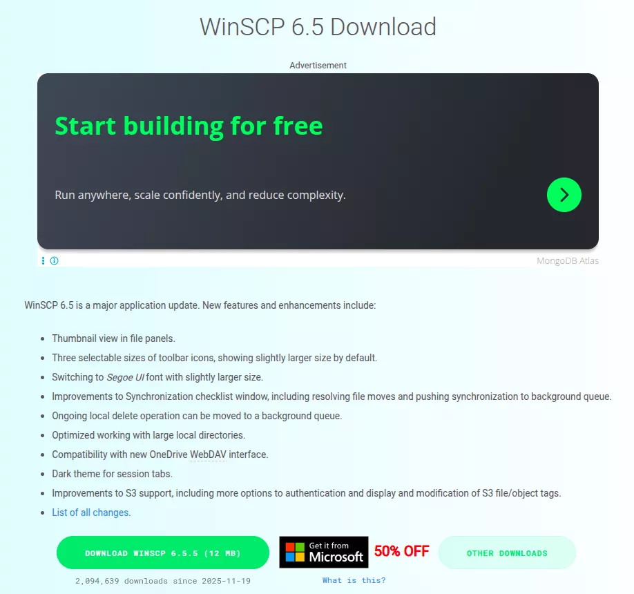 Cài đặt phần mềm WinSCP