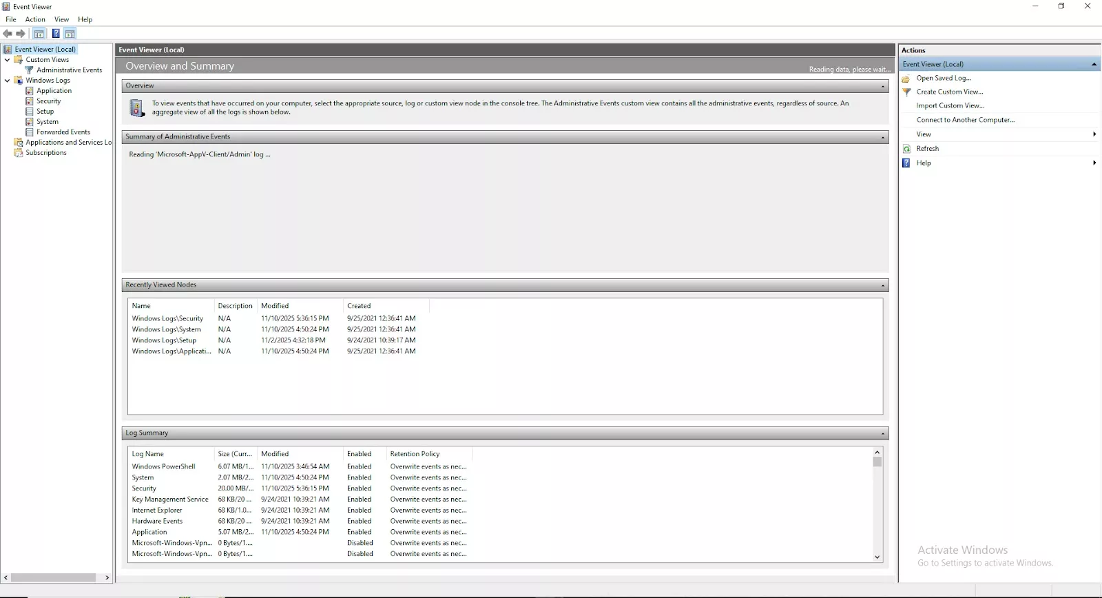 Chọn loại log cần kiểm tra  