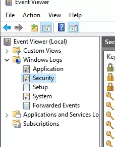Sử dụng Event Viewer
