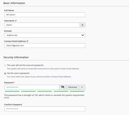 Điền thông tin cho người dùng mới