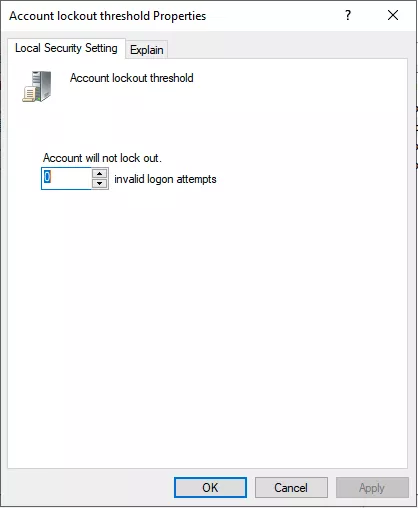 Chỉnh sửa ngưỡng khóa tài khoản