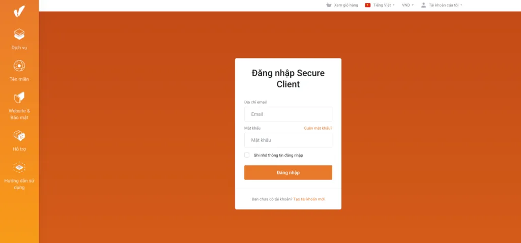 Đăng nhập tài khoản VinaHost