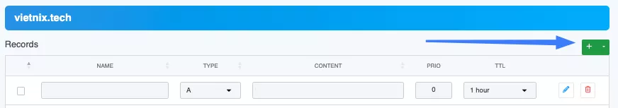 Thêm bản ghi mới