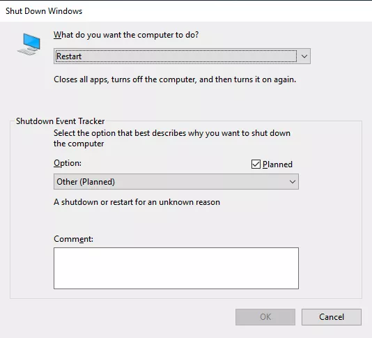 Khởi động lại máy chủ