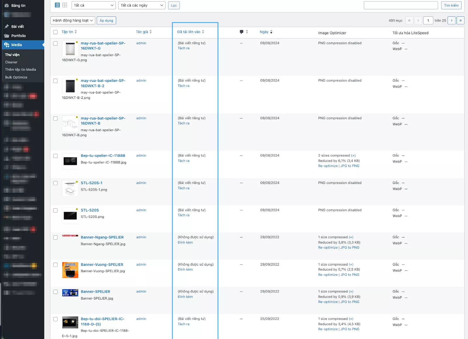 Kiểm tra lại ở mục Media 
