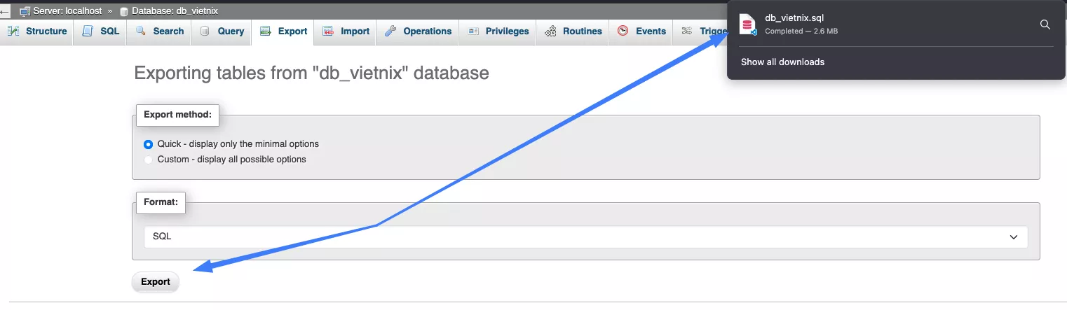 Thực hiện xuất và lưu file