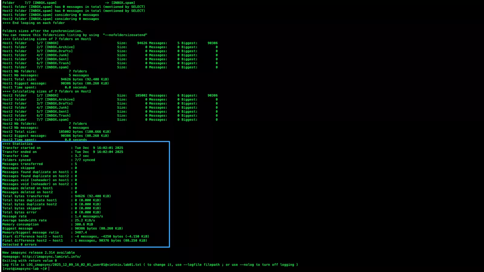 Thông báo hoàn tất quá trình đồng bộ