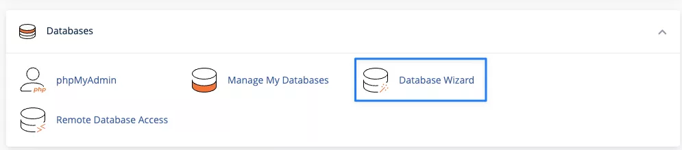 Chọn Database Wizard 