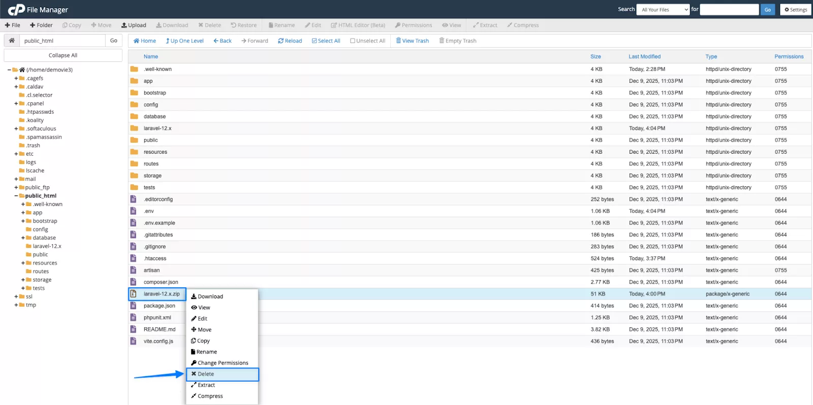 Xóa file zip không còn sử dụng 