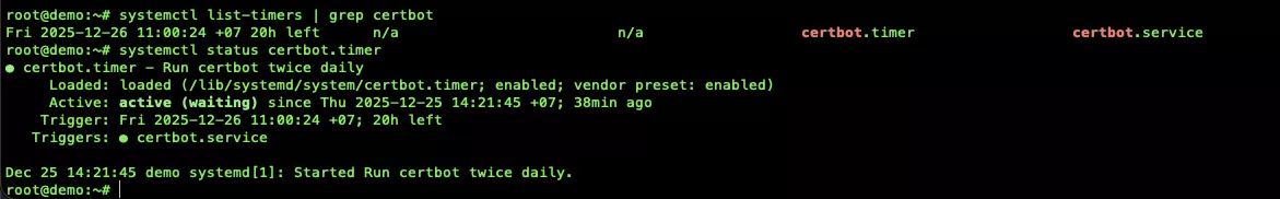 Kiểm tra dịch vụ systemd timer  